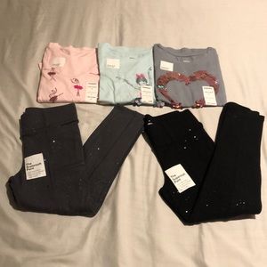 Girls 3 T-Shirts and 2 Stretch pants bundle